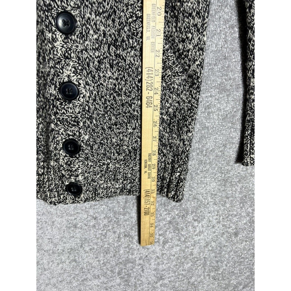 J Crew Wool Blend Button‎ Up Cardigan Sweater Womens Size XS Pockets Black White - Picture 7 of 8